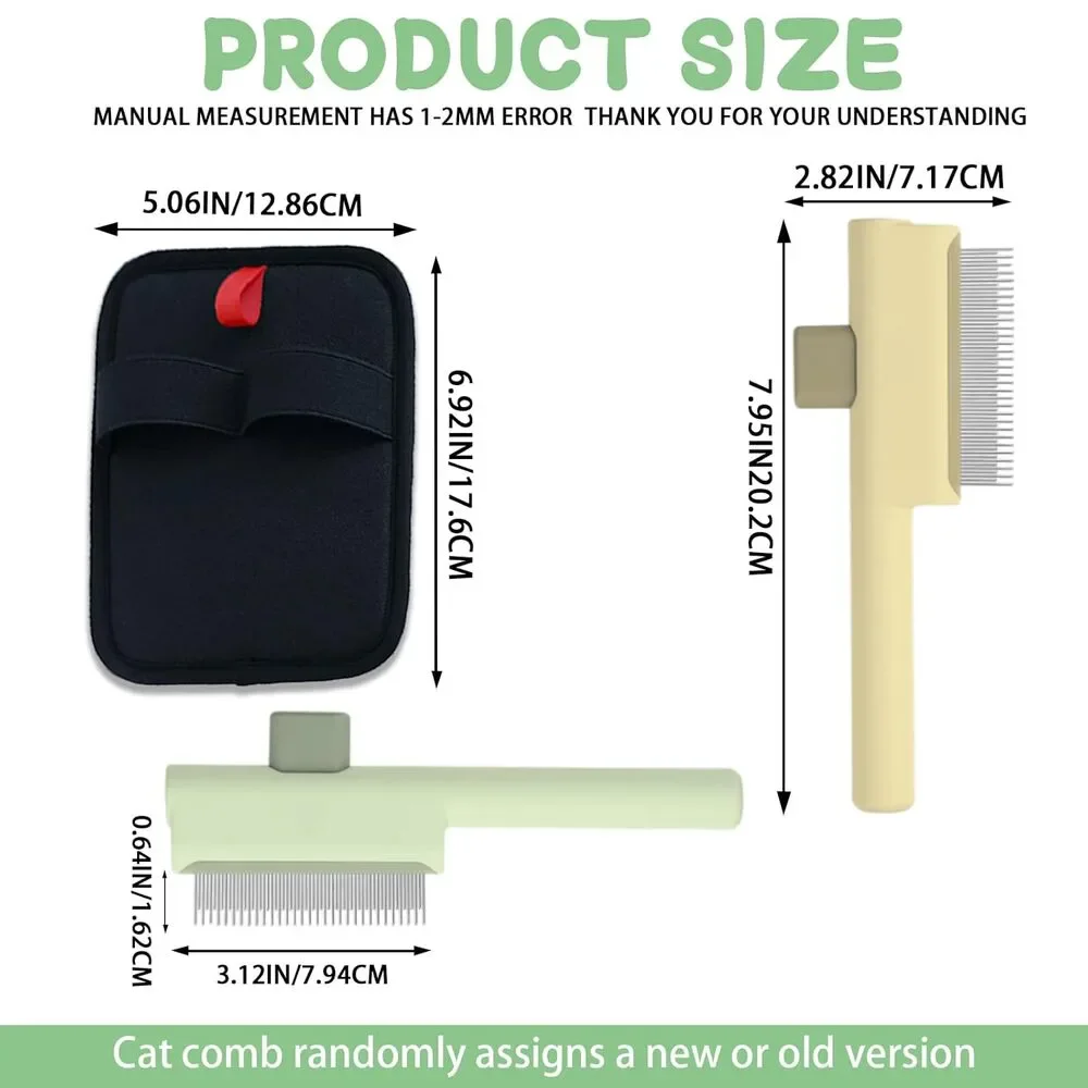 2 PCS Pet Hair Removal Glove w/ 2PCS Pet Combs